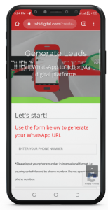 ho to create/generate create whatsapp link to pe