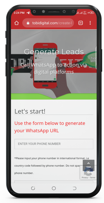 ho to create/generate create whatsapp link to pe