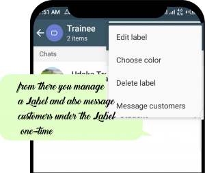 from there you can manage your label or send a message to your list one-time