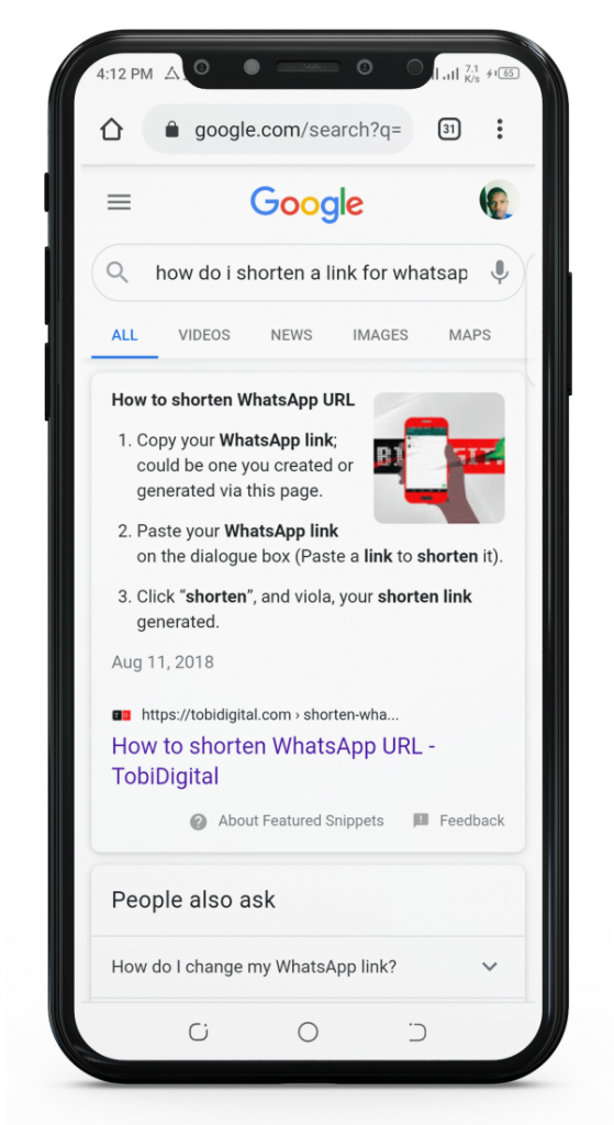 how to shorten whatsapp link