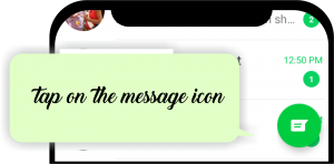 tap on message icon