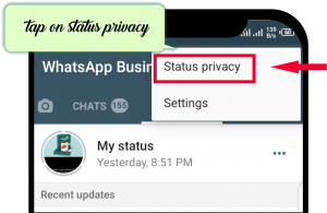 tap on status privacy