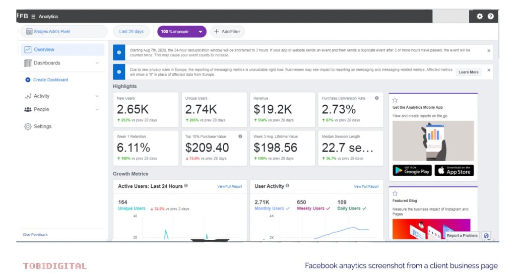 Facebook Analytics Screenshot 2