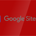 google sites logo on red background