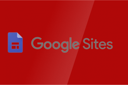 google sites logo on red background